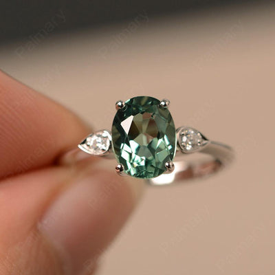 Oval Cut Green Sapphire Engagement Ring - Palmary