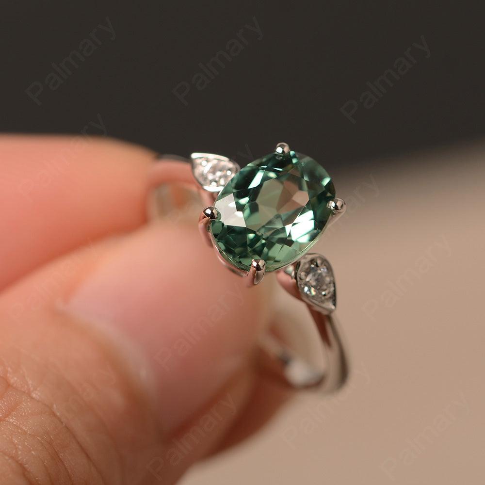 Oval Cut Green Sapphire Engagement Ring - Palmary