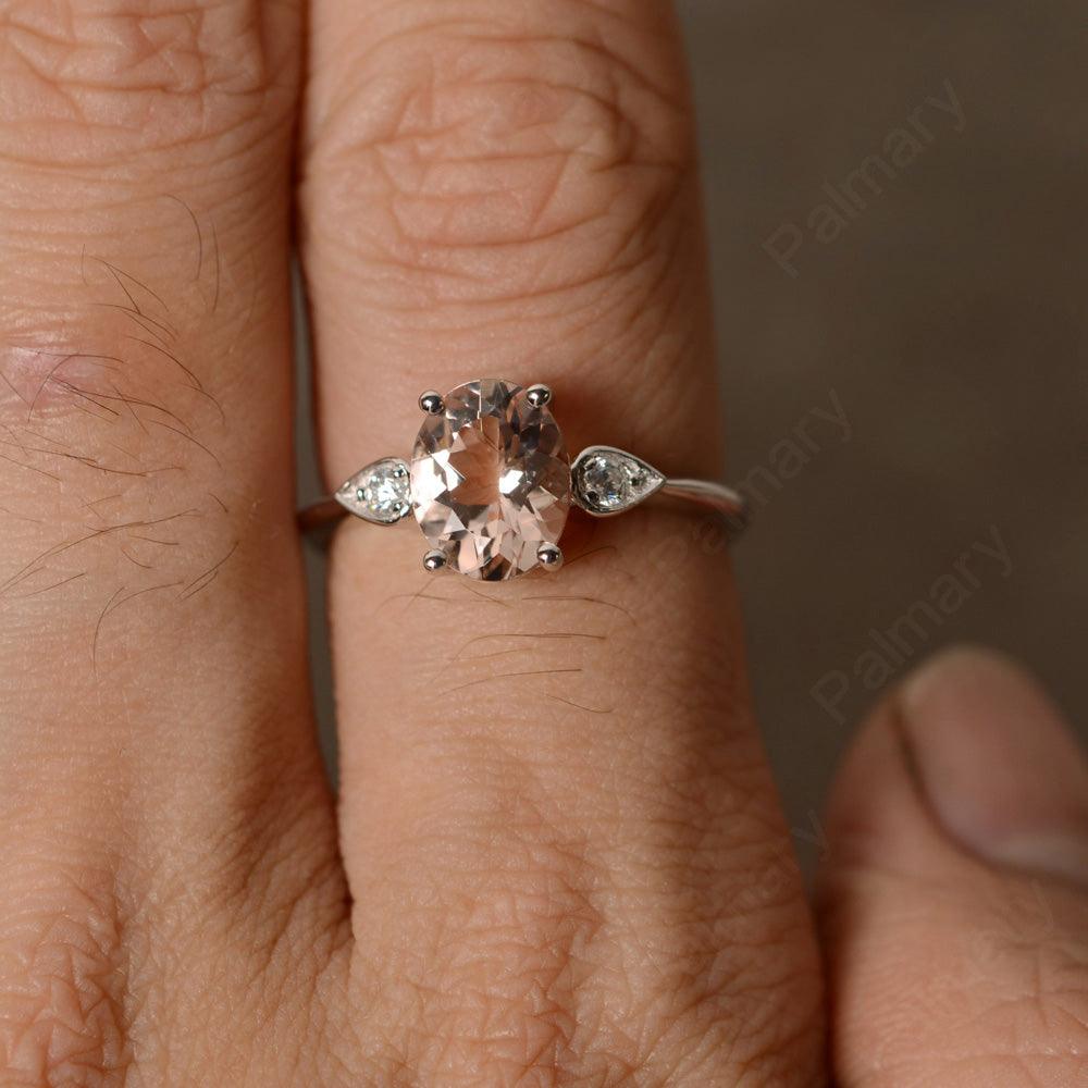 Oval Cut Morganite Engagement Ring - Palmary