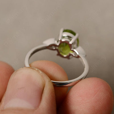 Oval Cut Peridot Engagement Ring - Palmary