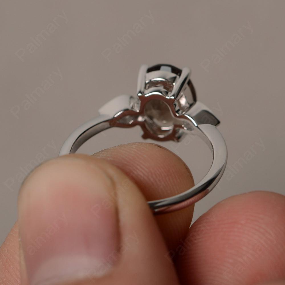 Oval Cut Smoky Quartz  Engagement Ring - Palmary