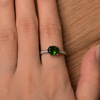 East West Oval Cut Diopside Engagement Rings - Palmary
