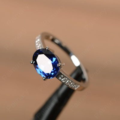 East West Oval Cut Sapphire Engagement Rings - Palmary