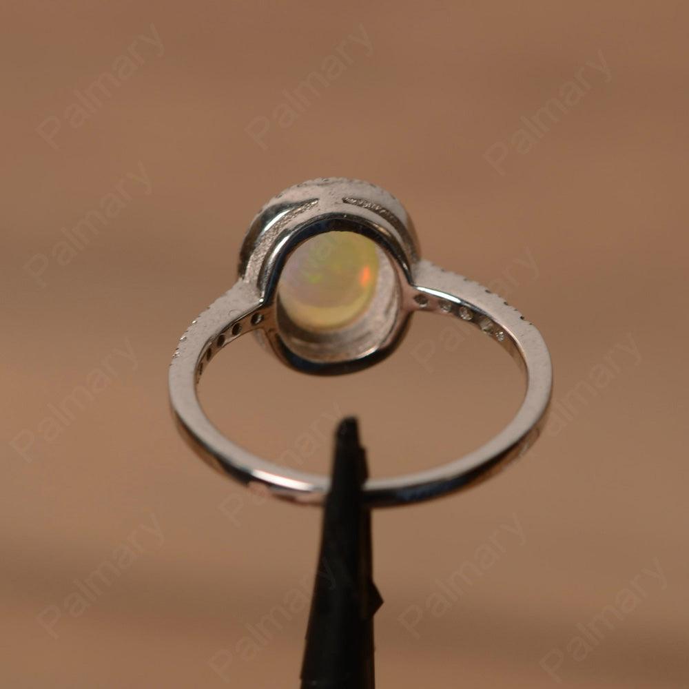 Oval Cabochon Opal Wedding Rings - Palmary