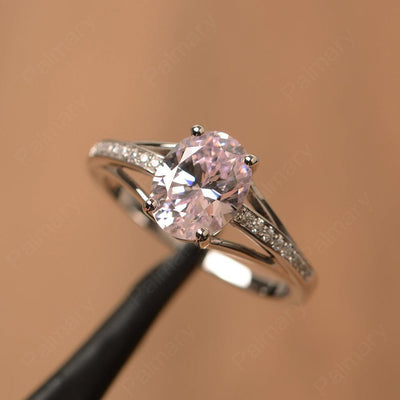 Oval Cut Split Cubic Zirconia Engagement Rings - Palmary