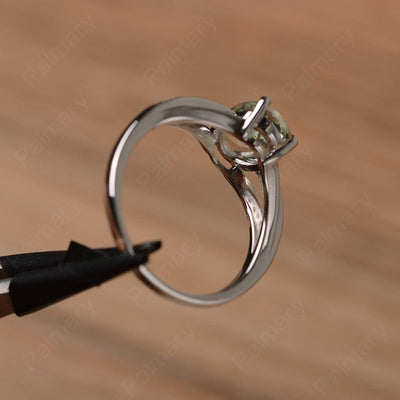 Oval Cut Split Green Amethyst Engagement Rings - Palmary
