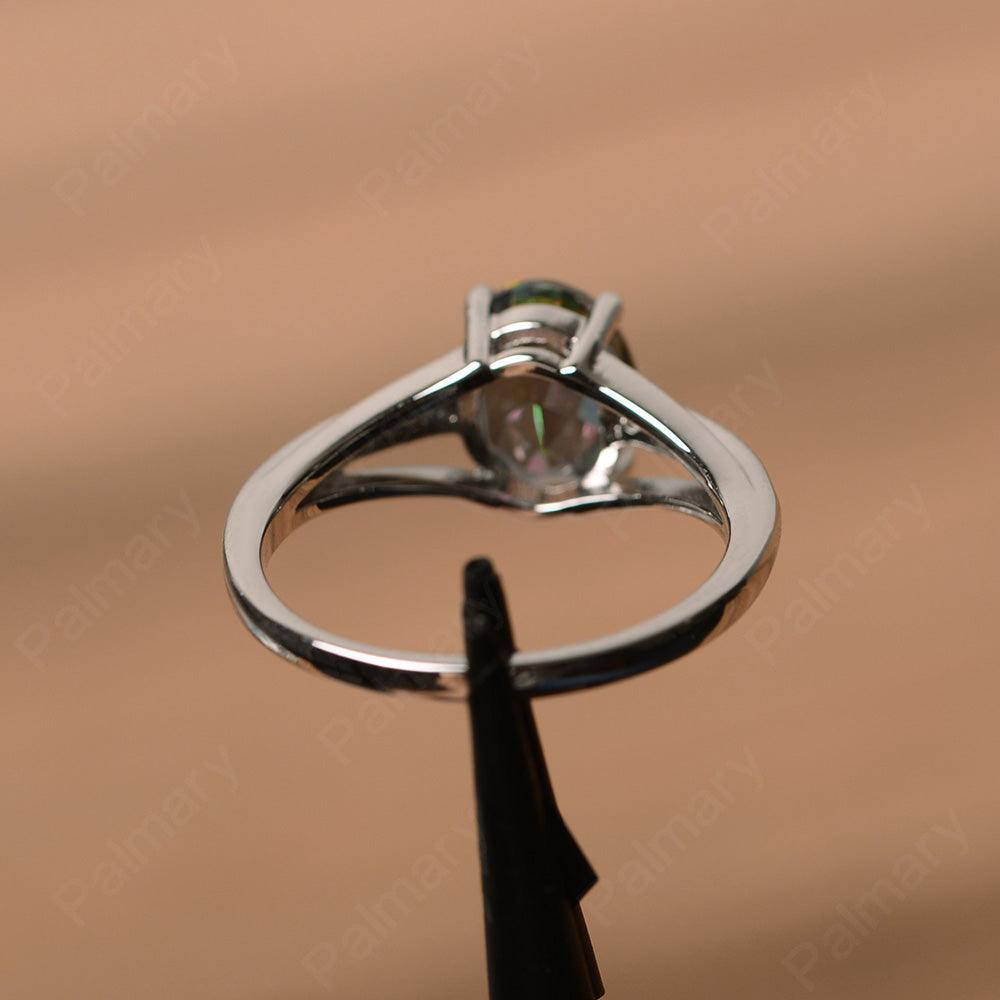 Oval Cut Split Mystic Topaz Engagement Rings - Palmary