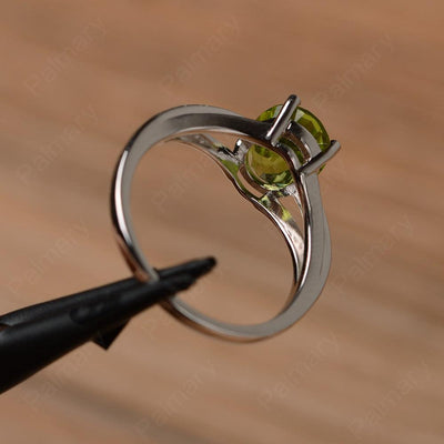 Oval Cut Split Peridot Engagement Rings - Palmary