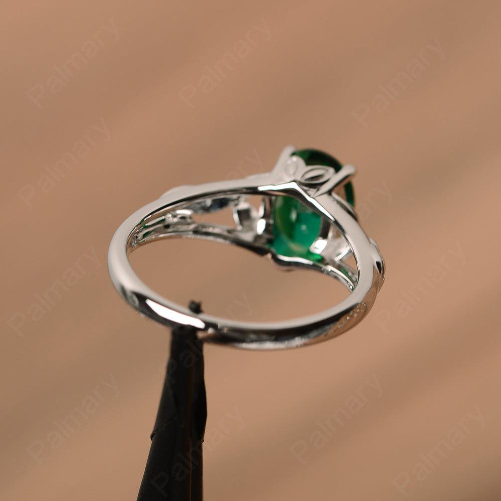 Oval Emerald Solitaire Rings - Palmary