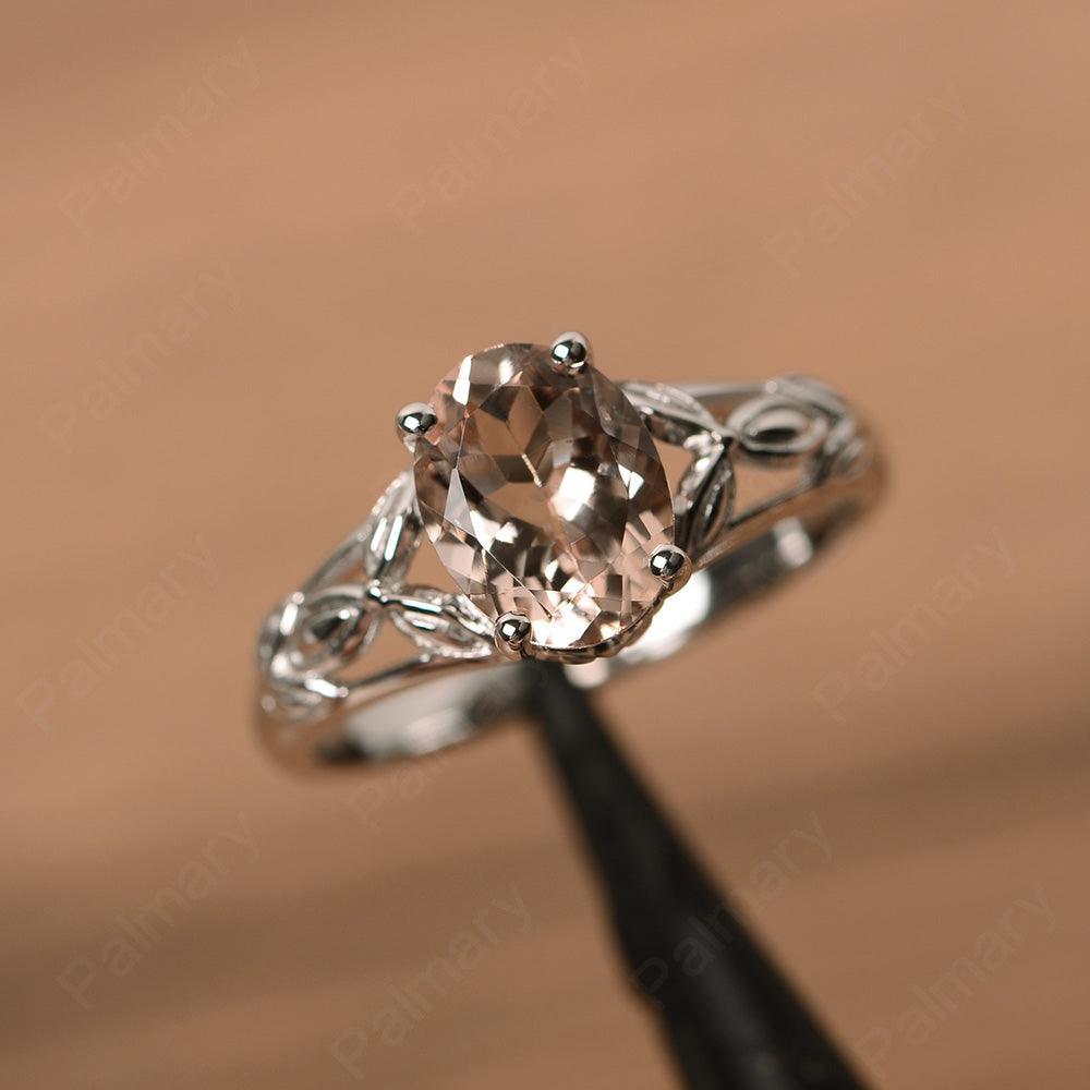 Oval Morganite Solitaire Rings - Palmary