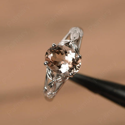 Oval Morganite Solitaire Rings - Palmary