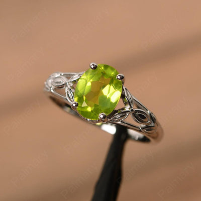 Oval Peridot Solitaire Rings - Palmary