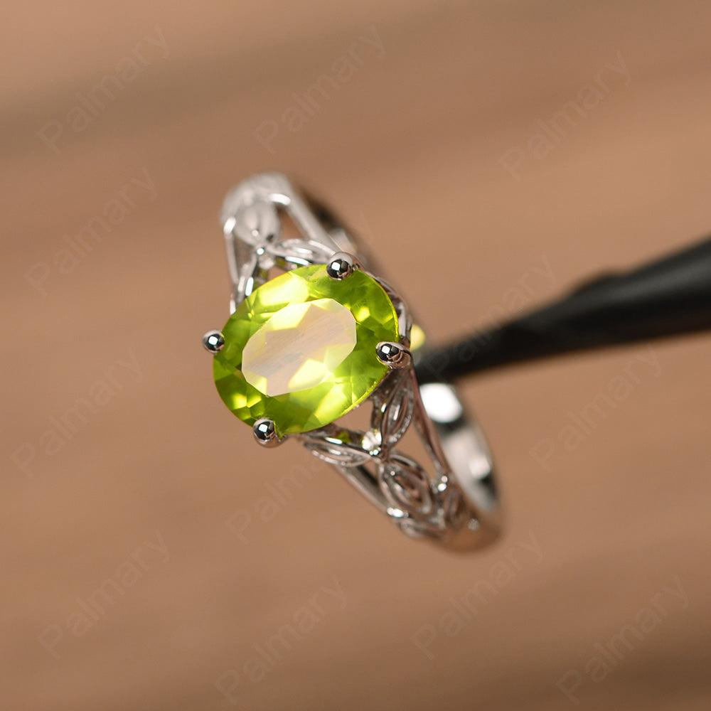 Oval Peridot Solitaire Rings - Palmary