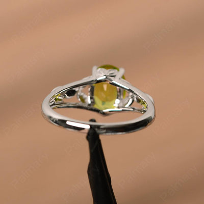 Oval Peridot Solitaire Rings - Palmary