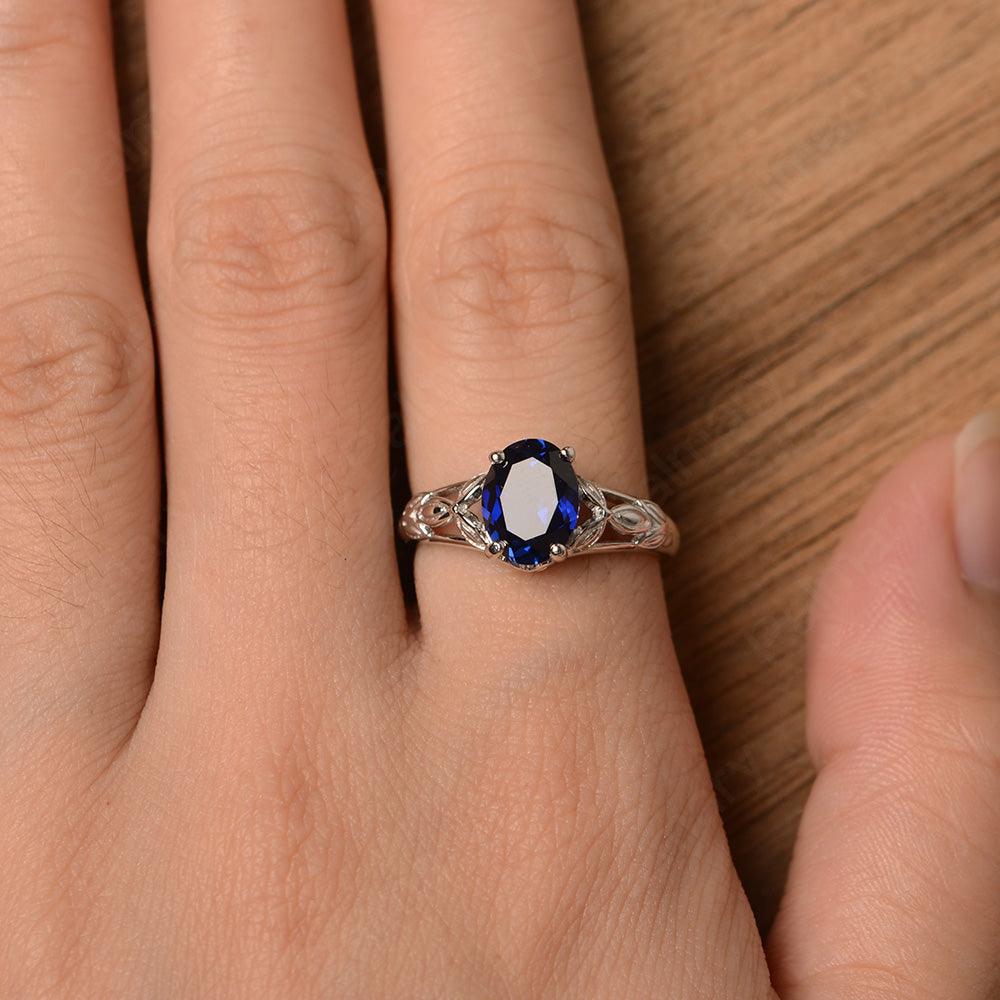 Oval Sapphire Solitaire Rings - Palmary