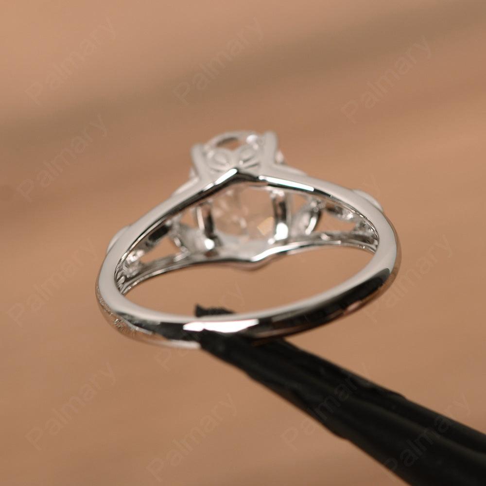 Oval White Topaz Solitaire Rings - Palmary