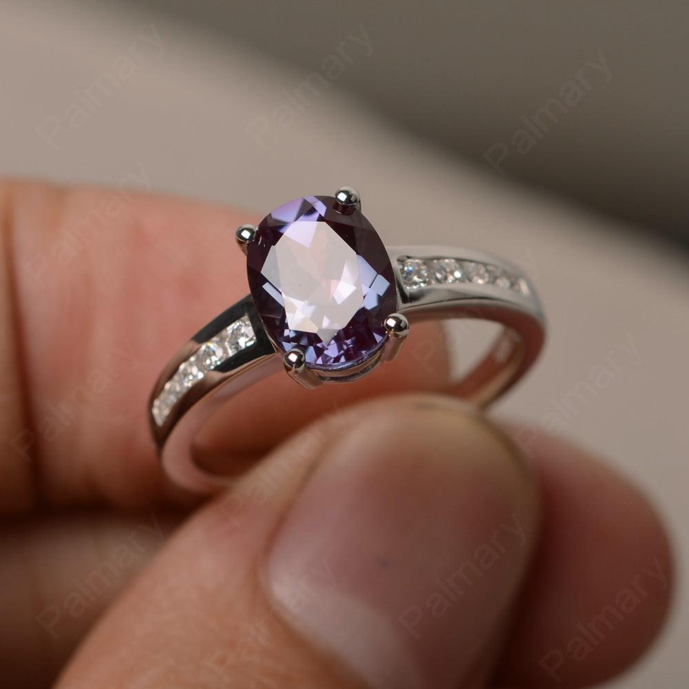 Alexandrite Oval Cut Engagement Rings - Palmary