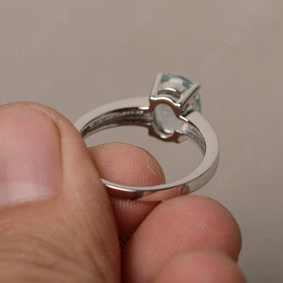 Aquamarine Oval Cut Engagement Rings - Palmary