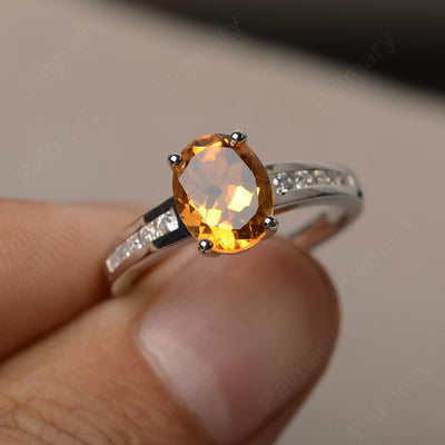 Citrine Oval Cut Engagement Rings - Palmary