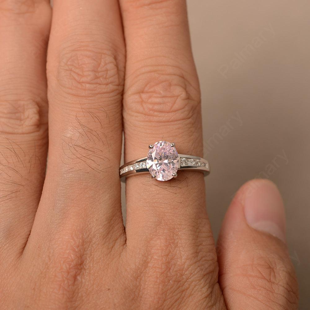 Cubic Zirconia Oval Cut Engagement Rings - Palmary