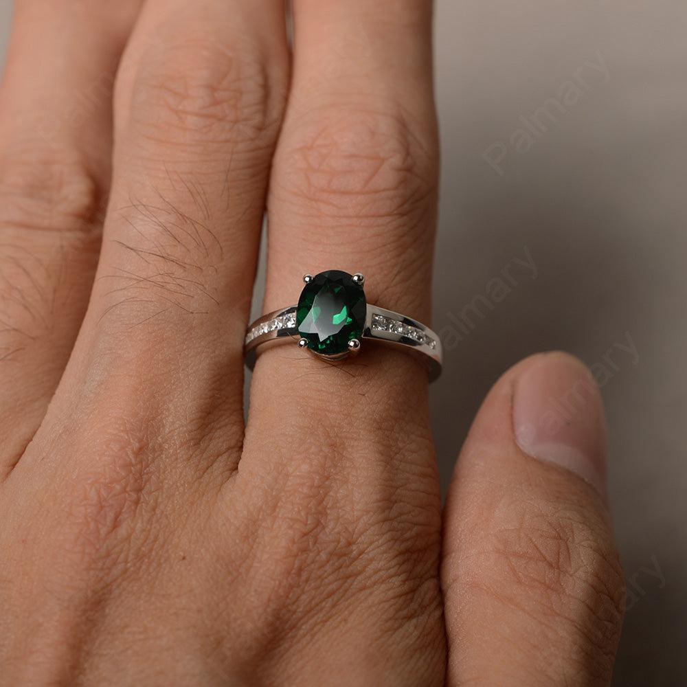 Emerald Oval Cut Engagement Rings - Palmary