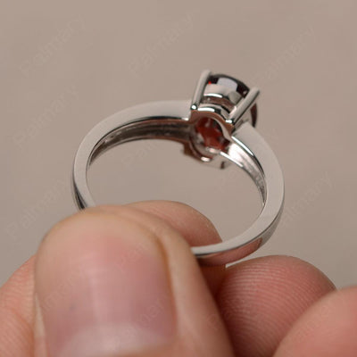 Garnet Oval Cut Engagement Rings - Palmary