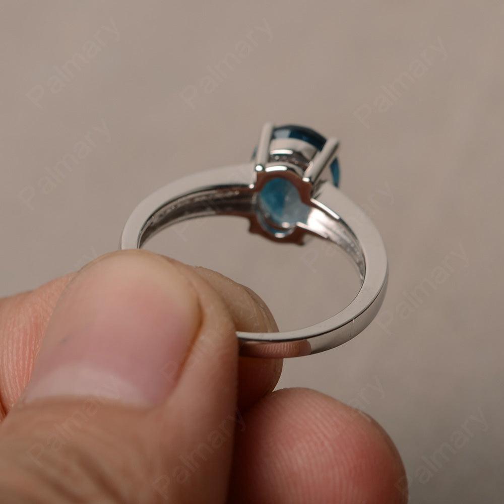 London Blue Topaz Oval Cut Engagement Rings - Palmary