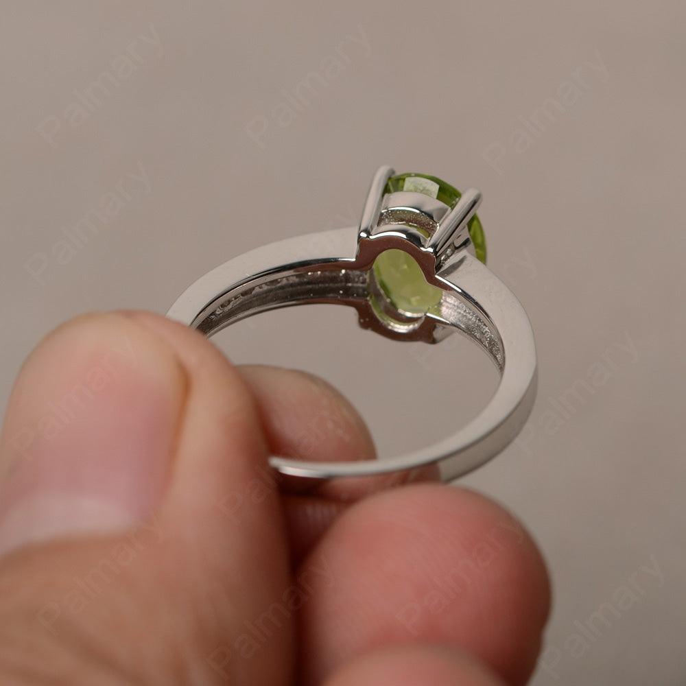 Peridot Oval Cut Engagement Rings - Palmary