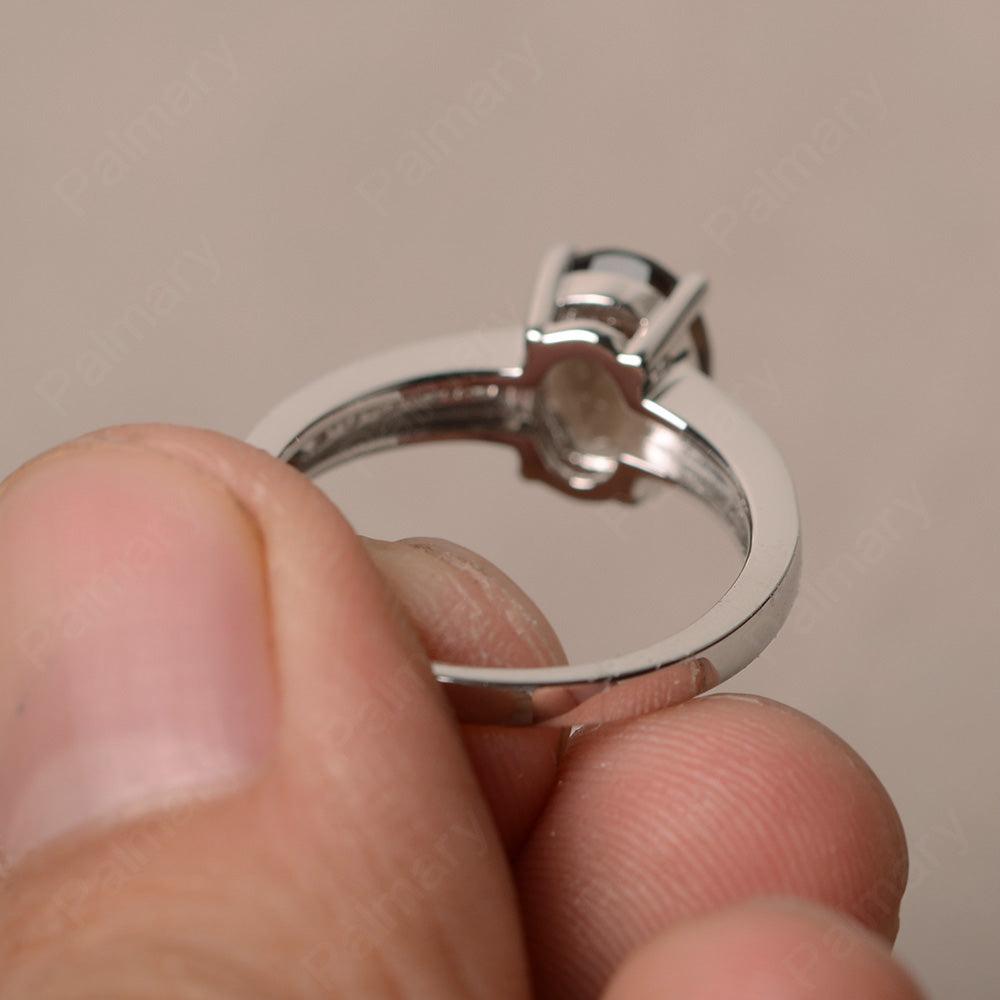 Smoky Quartz  Oval Cut Engagement Rings - Palmary