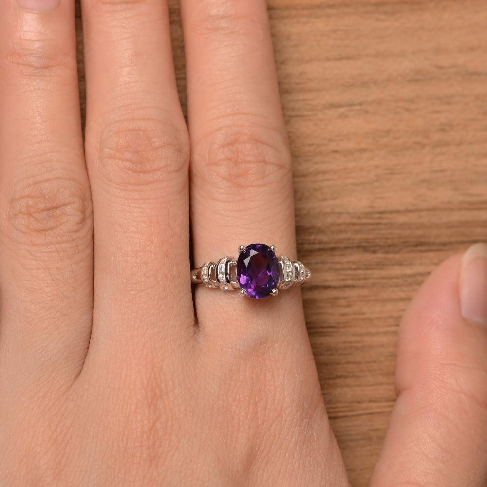 Oval Shaped Amethyst Engagement Rings - Palmary