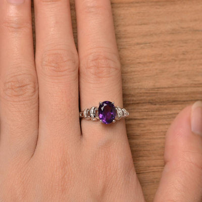 Oval Shaped Amethyst Engagement Rings - Palmary
