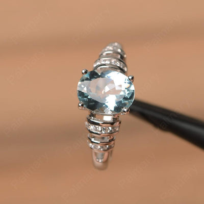 Oval Shaped Aquamarine Engagement Rings - Palmary