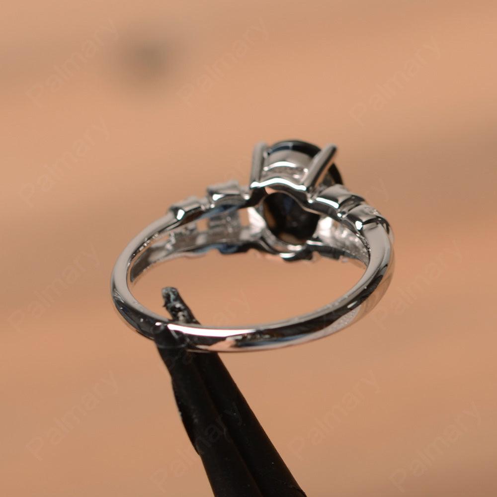 Oval Shaped Black Spinel Engagement Rings - Palmary