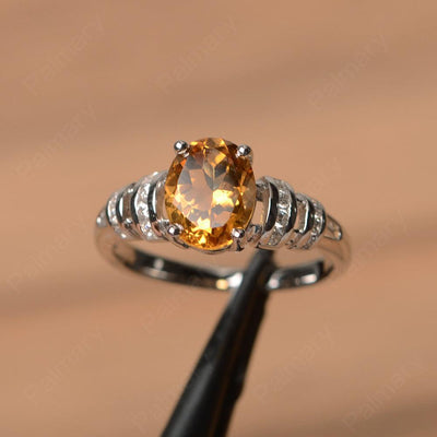Oval Shaped Citrine Engagement Rings - Palmary