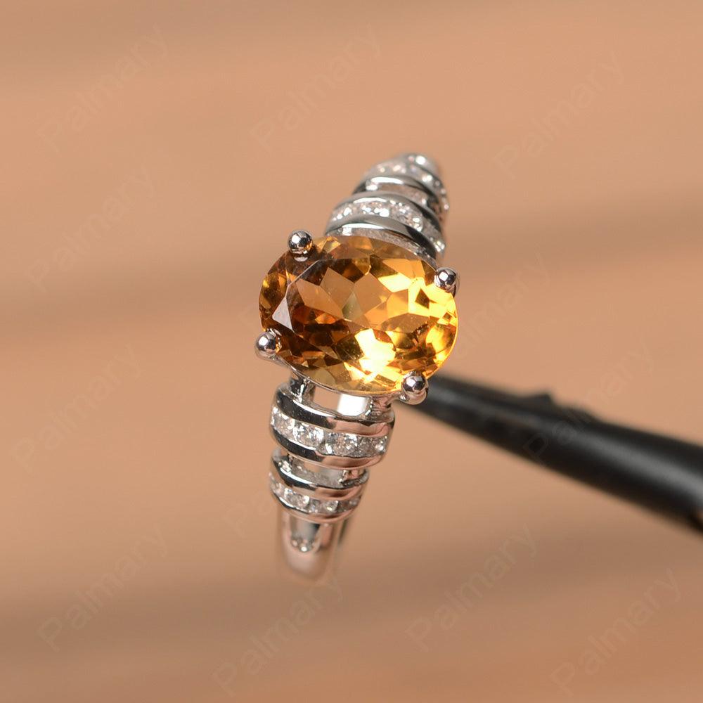 Oval Shaped Citrine Engagement Rings - Palmary