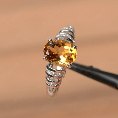 Oval Shaped Citrine Engagement Rings - Palmary