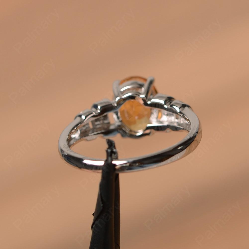 Oval Shaped Citrine Engagement Rings - Palmary