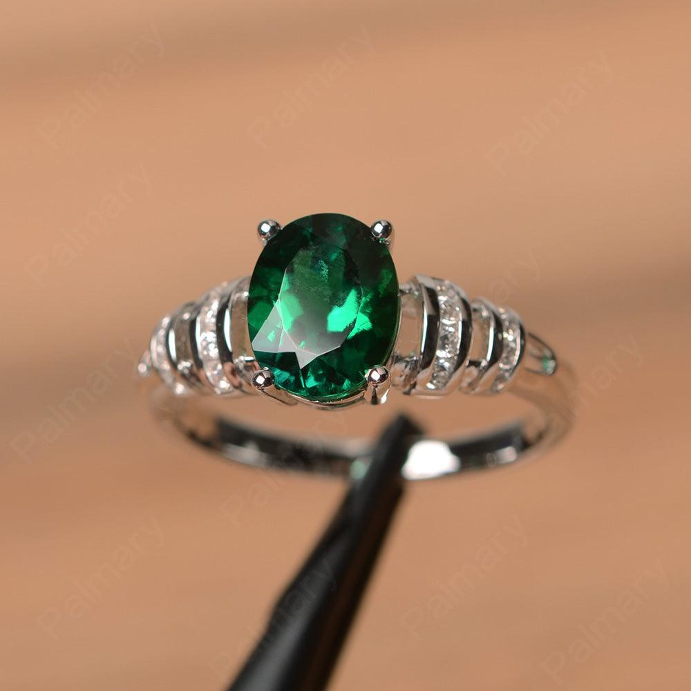 Oval Shaped Emerald Engagement Rings - Palmary