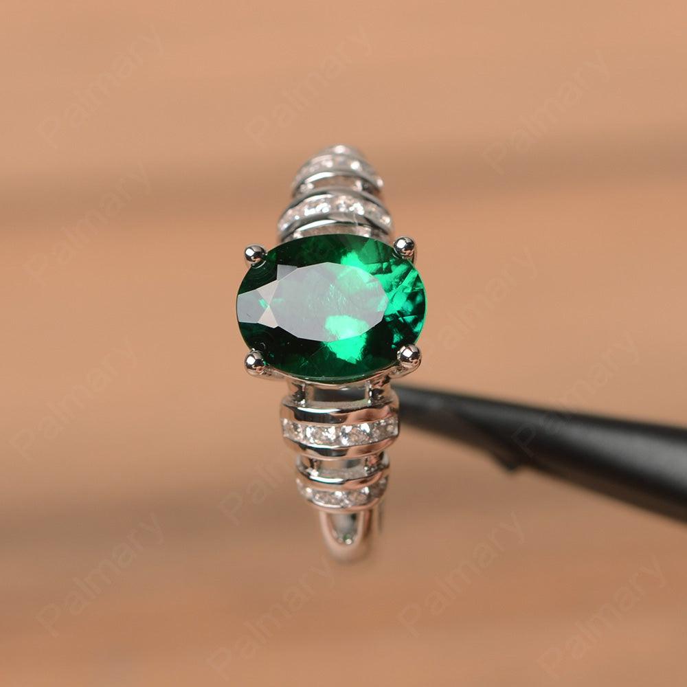 Oval Shaped Emerald Engagement Rings - Palmary
