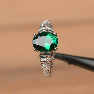 Oval Shaped Emerald Engagement Rings - Palmary
