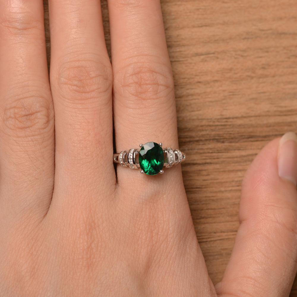 Oval Shaped Emerald Engagement Rings - Palmary