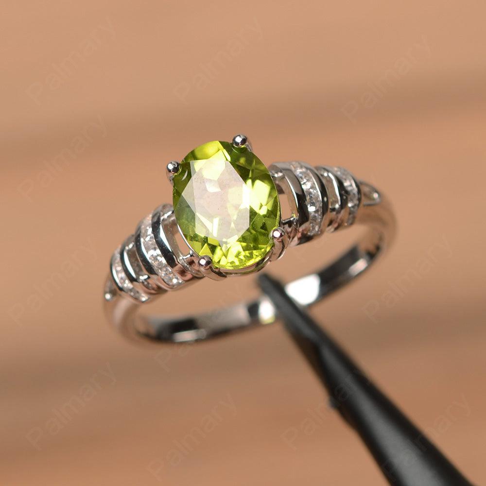 Oval Shaped Peridot Engagement Rings - Palmary