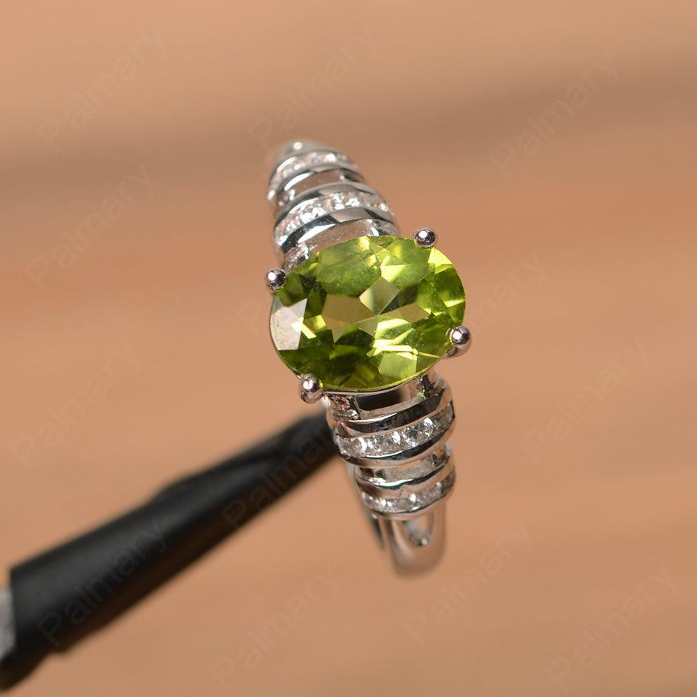 Oval Shaped Peridot Engagement Rings - Palmary