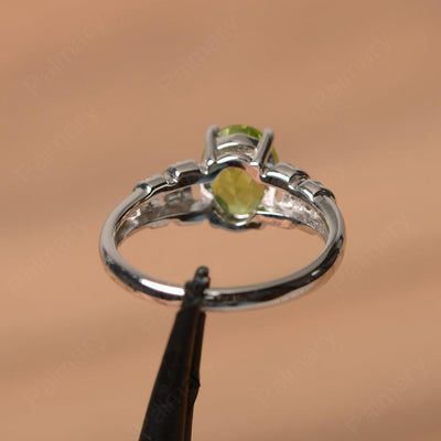 Oval Shaped Peridot Engagement Rings - Palmary