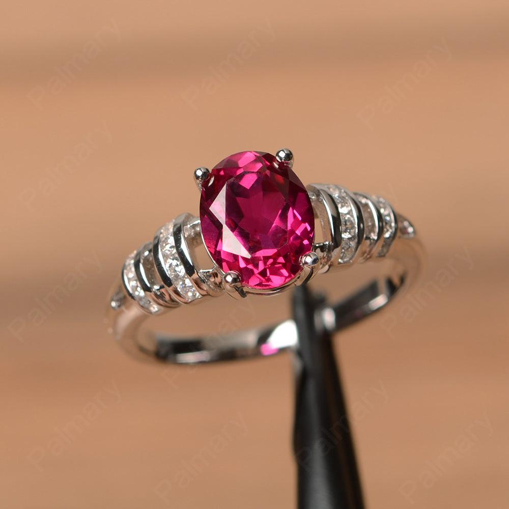 Oval Shaped Ruby Engagement Rings - Palmary