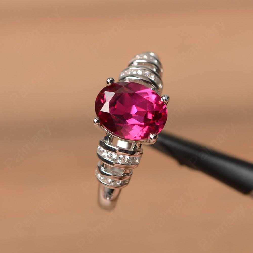 Oval Shaped Ruby Engagement Rings - Palmary