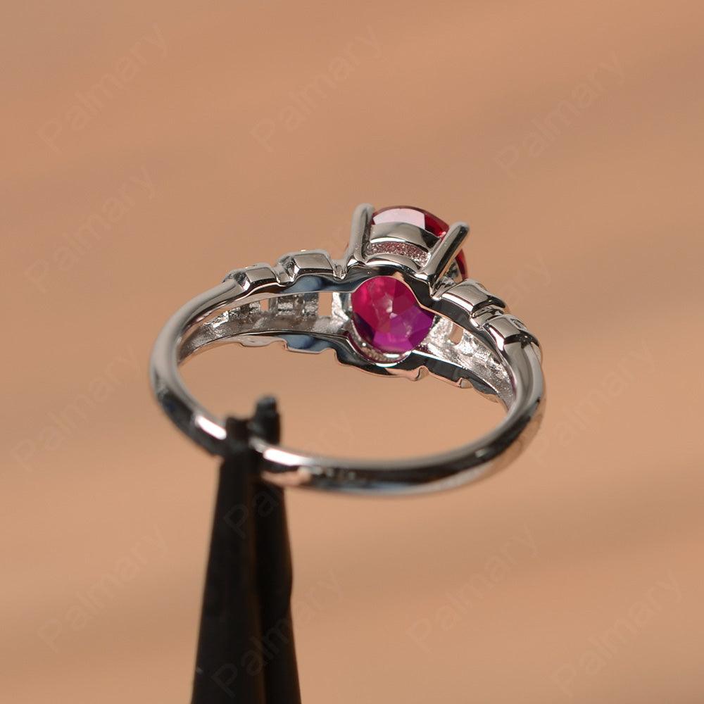 Oval Shaped Ruby Engagement Rings - Palmary