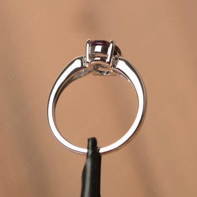 Oval Alexandrite Ring With Heart On Band - Palmary