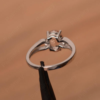 Oval Morganite Ring With Heart On Band - Palmary