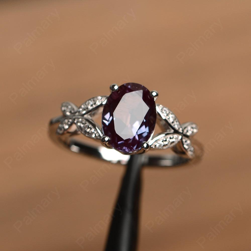 Oval Cut Alexandrite Split Engagement Rings - Palmary